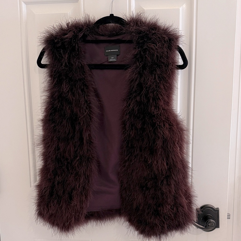 Club Monaco Feather Vest in Burgundy